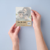 予算モダン写真QRコードRSVP日付の保存 チラシ (手)