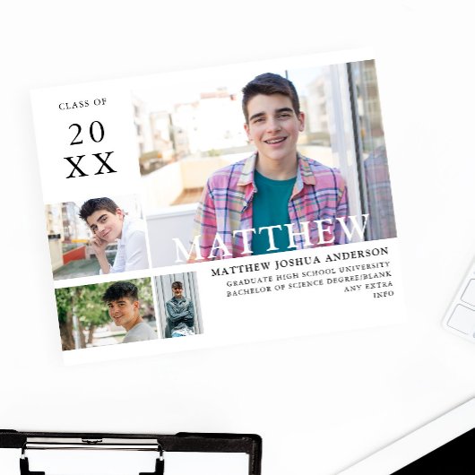 予算モダン卒スタイリッシュ業4写真アナウンス2 チラシ