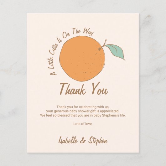 予算モダン小さなかわいこちゃんオレンジ色の赤ちゃんシャワー (正面)