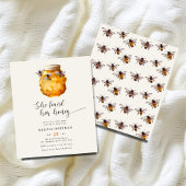 予算モダン彼女は彼女の蜂蜜ブライダルシャワーを見つけた チラシ