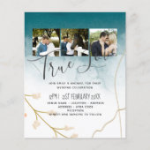 予算モダン抽象芸術ティール(緑がかった色)金ゴールド招待 (正面)