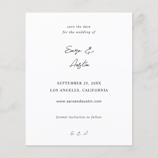 予算モダン書記日付の保存 チラシ (正面)