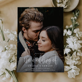 予算モダン書道写真QRコード結婚 招待状