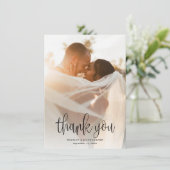 予算モダン書道台本結婚の写真 サンキューカード (スタンド正面)