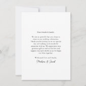 予算モダン書道台本結婚の写真 サンキューカード (裏面)