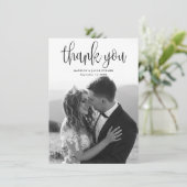 予算モダン書道台本結婚の写真 サンキューカード (スタンド正面)