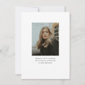 予算モダン書道2写真卒業 案内状 (裏面)