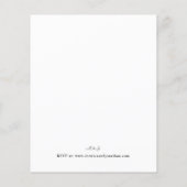 予算モダン書道V2の結婚フライヤー チラシ (裏面)