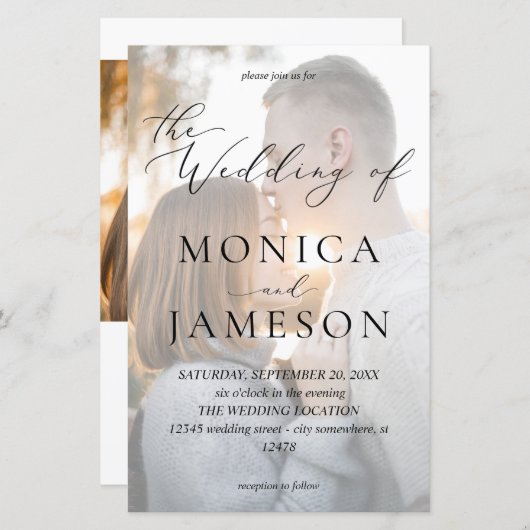 予算モダン書道V2写真結婚のMED (正面/裏面)