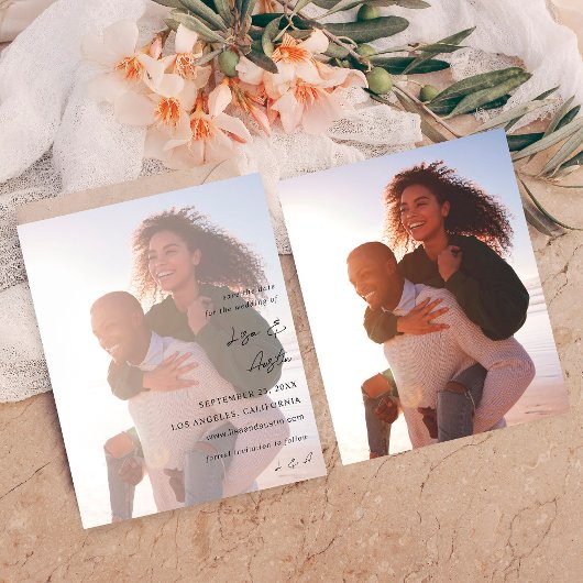 予算モダン書道w Duo写真Save the Date