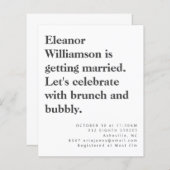 予算モダン白黒はっきりしたブライダルブランチ (正面/裏面)