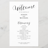 予算モダン白黒シンプル結婚式 チラシ (正面)