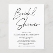 予算モダン白黒ブライダルシャワー招待 (正面)