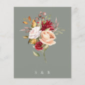 予算モダン秋フローラセージ結婚グリーン (裏面)