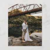 予算モダン素朴金ゴールドレタリング結婚写真 (裏面)