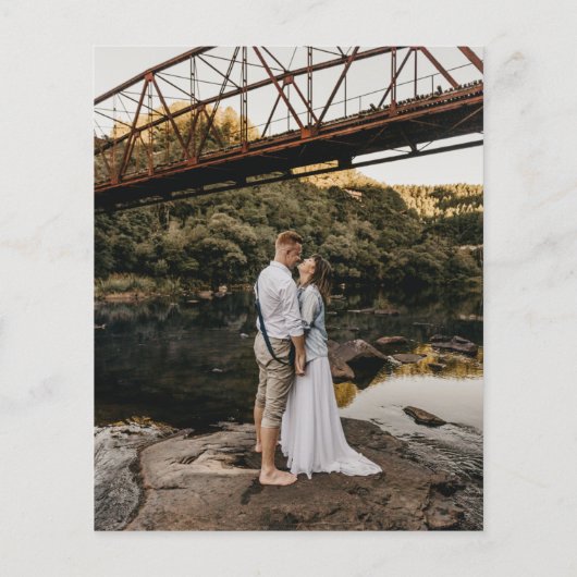 予算モダン素朴金ゴールドレタリング結婚写真 (裏面)