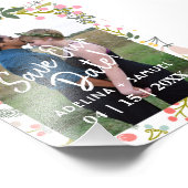 予算モダン結婚のシックなフローラ写真救日付 フォトプリント            (角)