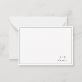 予算モダン結婚式の保存日付招待状 ノートカード (裏面)