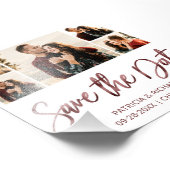 予算モダン結婚式の日付を保存する写真コラージュ フォトプリント            (角)