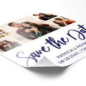 予算モダン結婚式の日付を保存する写真コラージュ フォトプリント            (角)