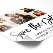 予算モダン結婚式の日付を保存する写真コラージュ フォトプリント            (角)