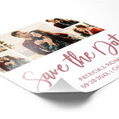 予算モダン結婚式の日付を保存する写真コラージュ フォトプリント            (角)