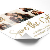 予算モダン結婚式の日付を保存する写真コラージュ フォトプリント            (角)