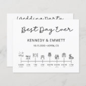 予算モダン結婚式タイムラインプログラム (正面/裏面)