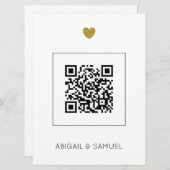 予算モダン結婚式招待状(QRコード付き) (正面/裏面)