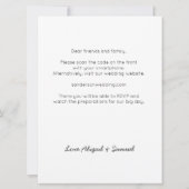 予算モダン結婚式招待状(QRコード付き) (裏面)