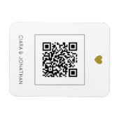 予算モダン結婚式招待状(QRコード付き) マグネット (横)