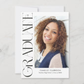 予算モダン縦型2枚の写真卒業 招待状 (正面)