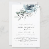 予算モダン花模様クリスマス結婚式招待状 (正面)