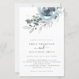 予算モダン花模様クリスマス結婚式招待状