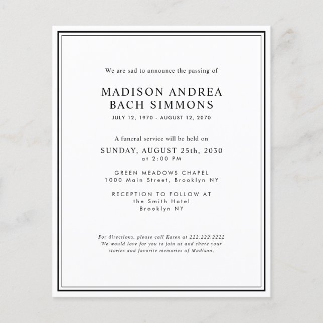 予算モダン葬儀サービスお祝い (正面)