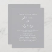 予算モダン計算スクリプト結婚式招待状 (正面/裏面)