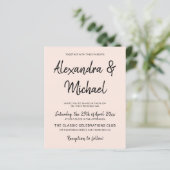 予算モダン赤面結婚式招待状 (スタンド正面)