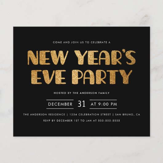 予算モダン金ゴールドグリッター大晦日パーティー (正面)