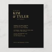 予算モダン金ゴールドタイポグラフィ結婚式招待状 チラシ (正面)