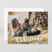 予算モダン金ゴールドメリークリスマス (正面/裏面)