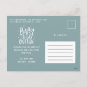 予算モダン青ミニマルのスクリエレガントプト シーズンポストカード (裏面)