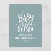 予算モダン青ミニマルのスクリエレガントプト シーズンポストカード (正面)