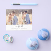 予算モダン2写真結婚式の日付を保存 チラシ (シングル)