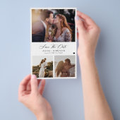 予算モダン3写真結婚式の日付を保存 チラシ (ハンドル)