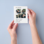 予算モダン4写真結婚式の日付を保存 チラシ (手)