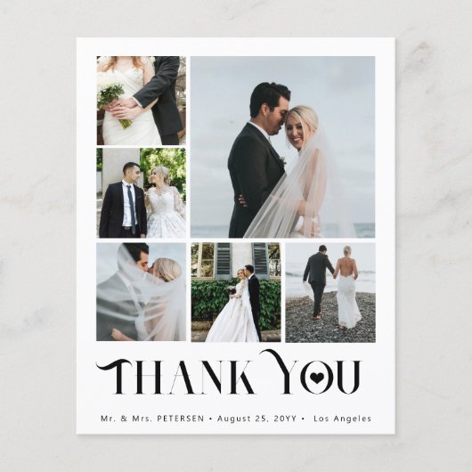 予算モダン6写真結婚コラージュ感謝していの チラシ (正面)