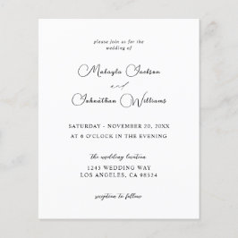 予算モダン9結婚書道 – 白黒 チラシ