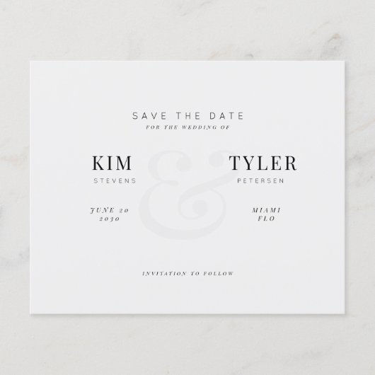 予算モダンQRコード結婚式の日付を保存 (正面)