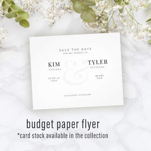 予算モダンQRコード結婚式の日付を保存 チラシ