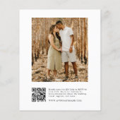 予算モダンQRコード結婚式招待状 (裏面)